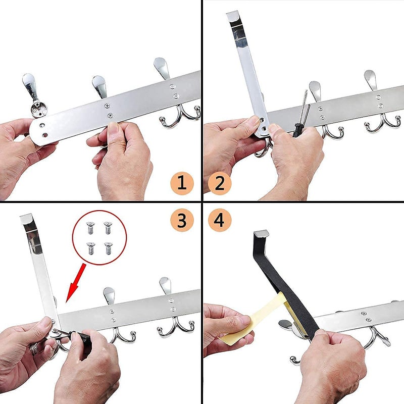Encozy Over The Door Hooks,Coat Rack for Hanging Clothes Hat Towel (Heavy Duty Silver 1pcs) - Image 3